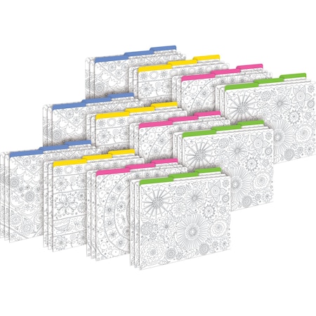 Barker Creek Color Me! In My Garden Designer Letter File Folders, Multi-Design Set, 36/Package 3938